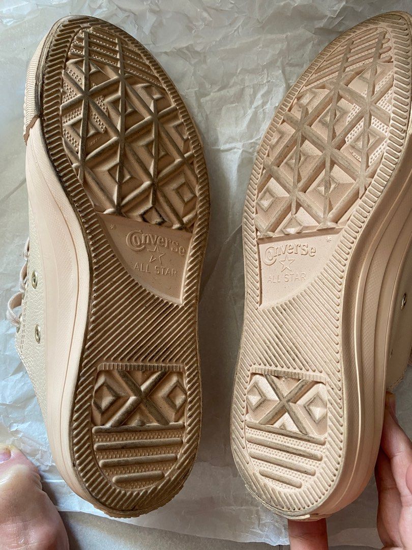 Converse Nude Leather Sneakers Luxury Sneakers Footwear On Carousell