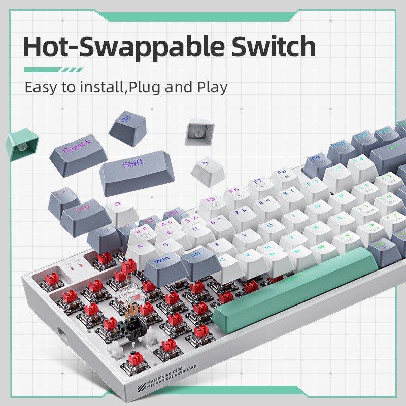 Machenike Wired Mechanical Keyboard Keys Rgb Backlit Hot Swappable K Computers Tech