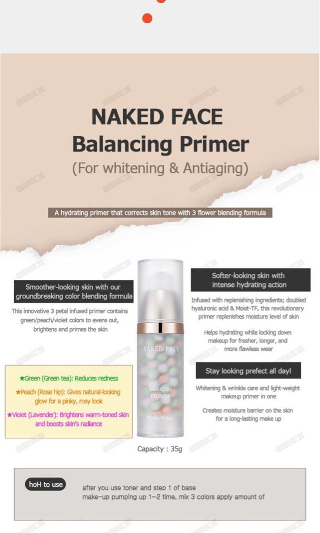 HOLIKA HOLIKA NAKED FACE BALANCING PRIMER G Beauty Personal Care Face Makeup On Carousell