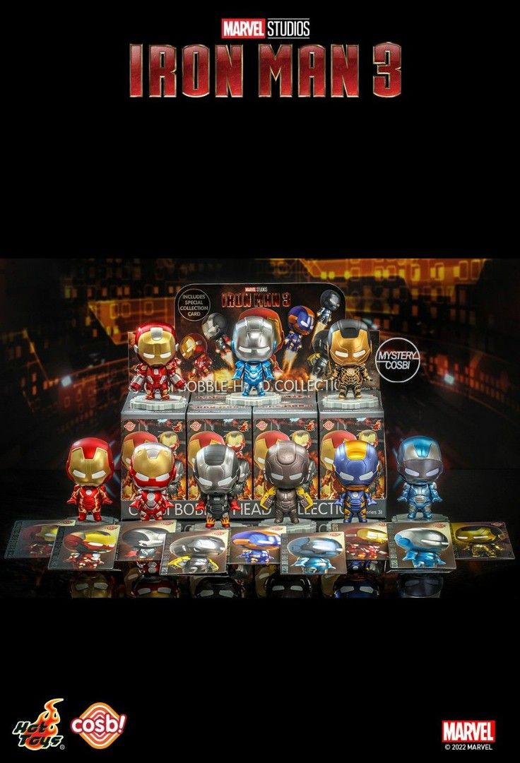 HOT TOYS HOT TOYS COSBI BOBBLE HEAD COLLECTION MARVEL IRON MAN SERIES FULL SET AND