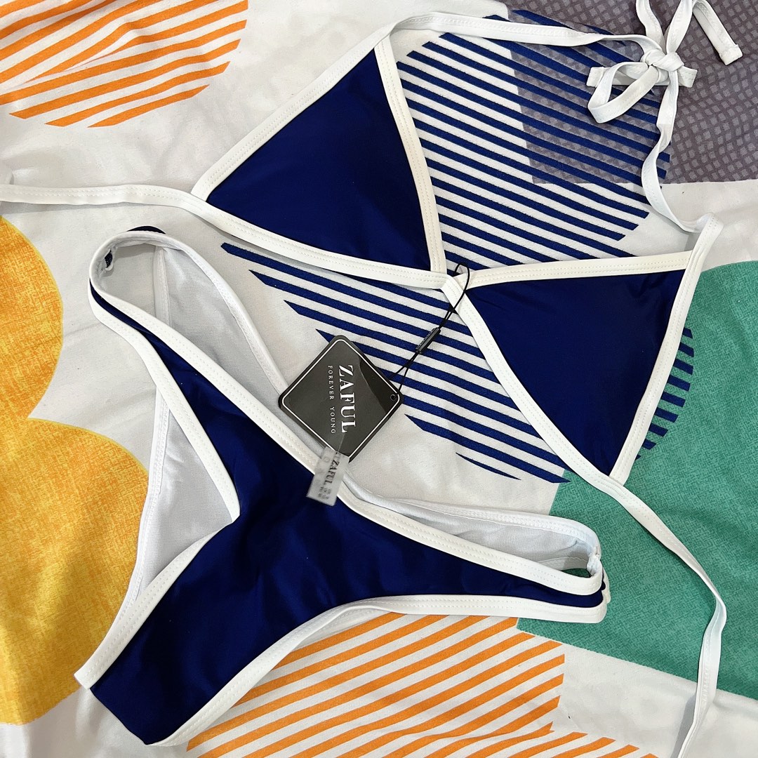 Original Zaful Self Tie Bikini Beach Swimsuit W Pads Large On Carousell