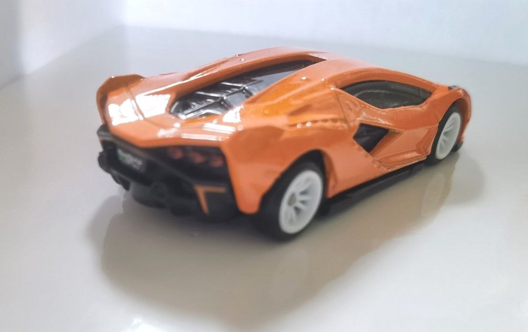 Hot Wheels 2023mainline Lamborghini Sian Unrivet Unspun Loose With White Mugen Rubber Wheels