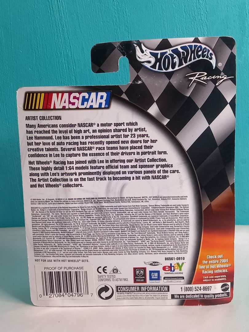 Mattel Hot Wheels Racing NASCAR Limited Edition Artist Collection Mark Martin On Carousell