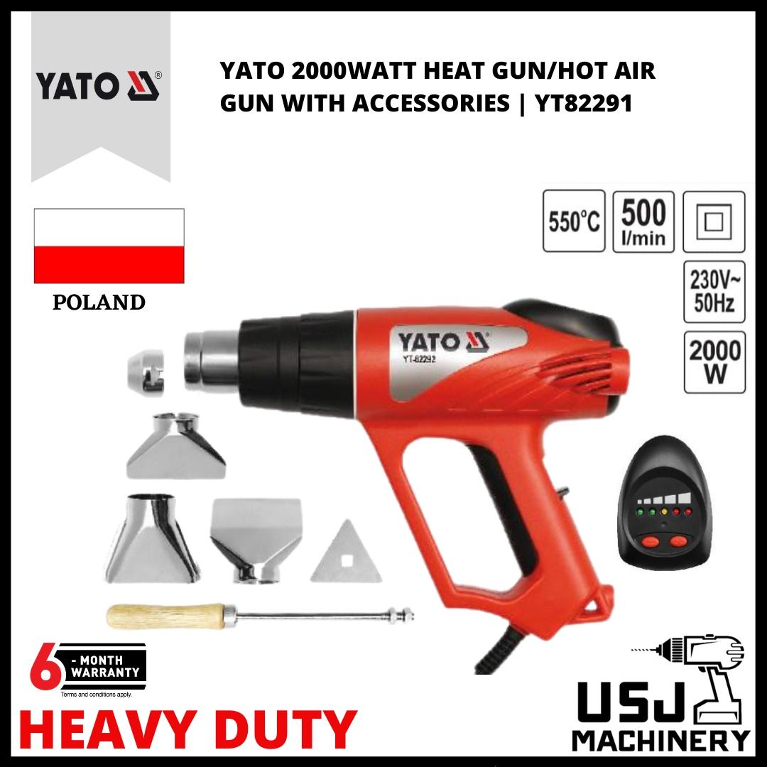YATO Watt Heat Gun Hot Air Gun With Accessories YT Months Warranty Furniture