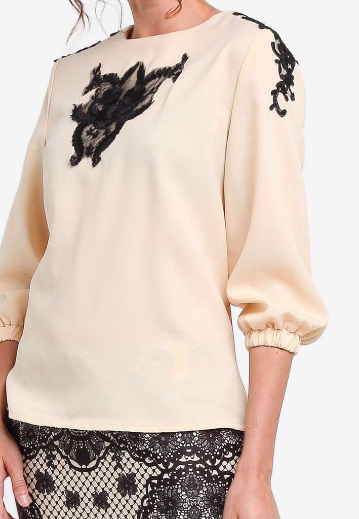 Emel Baju Kurung Nude Black Lace Women S Fashion Muslimah Fashion