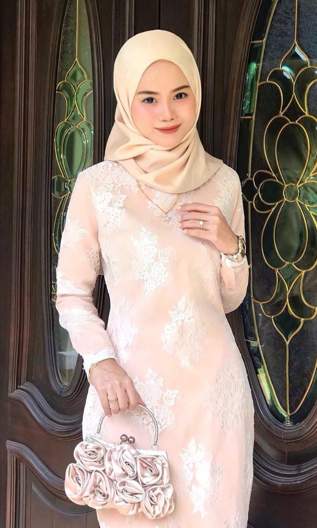 Hijabistahub Carla Luxe Kurung Nude Women S Fashion Muslimah Fashion
