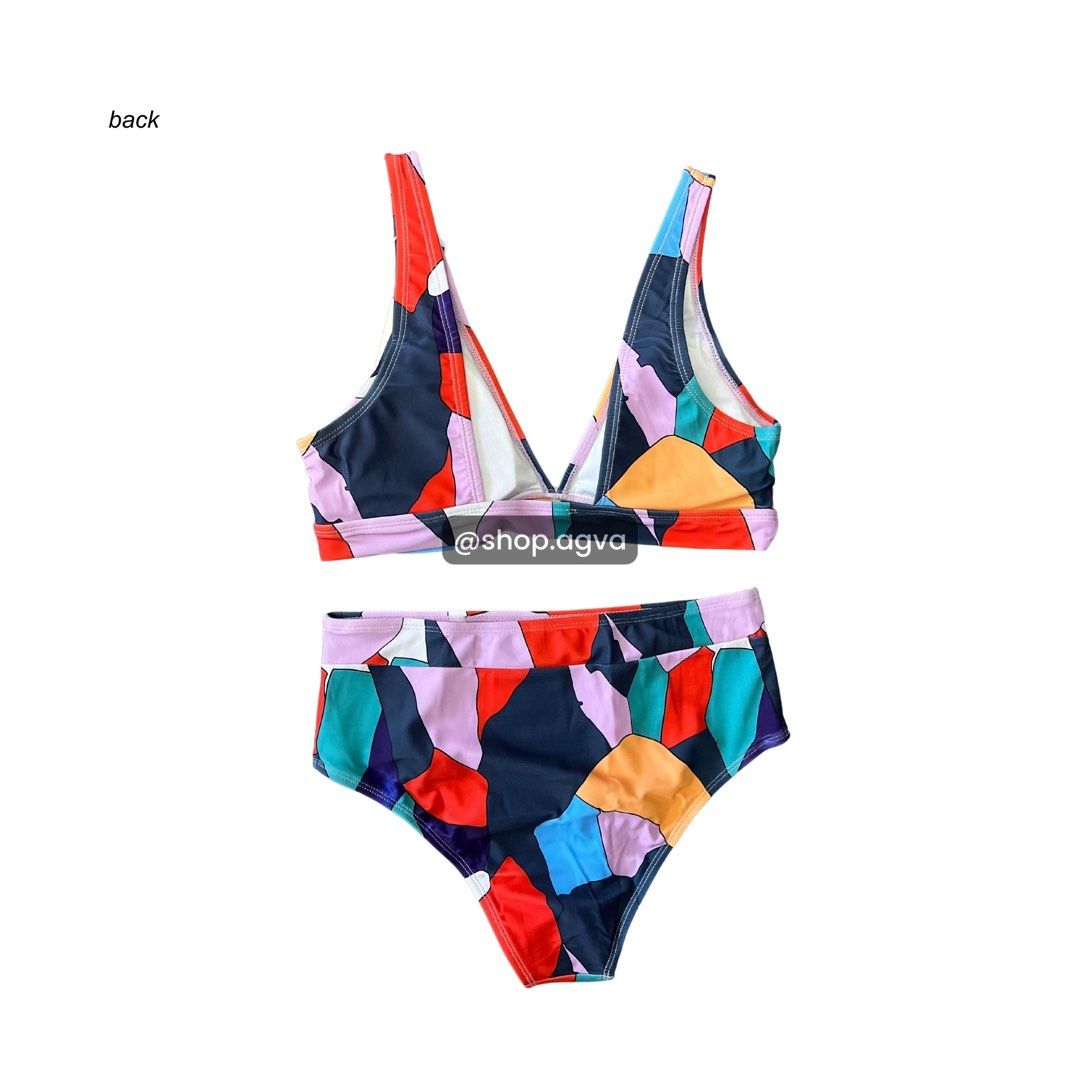 Lovito Geometric Print Two Piece Bikini Women S Fashion Swimwear