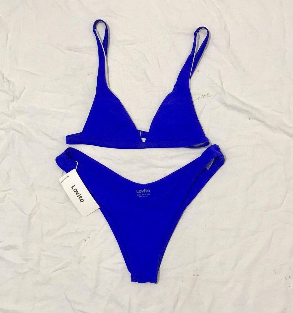 NEVER USED LOVITO ROYAL BLUE BIKINI SET Women S Fashion Swimwear