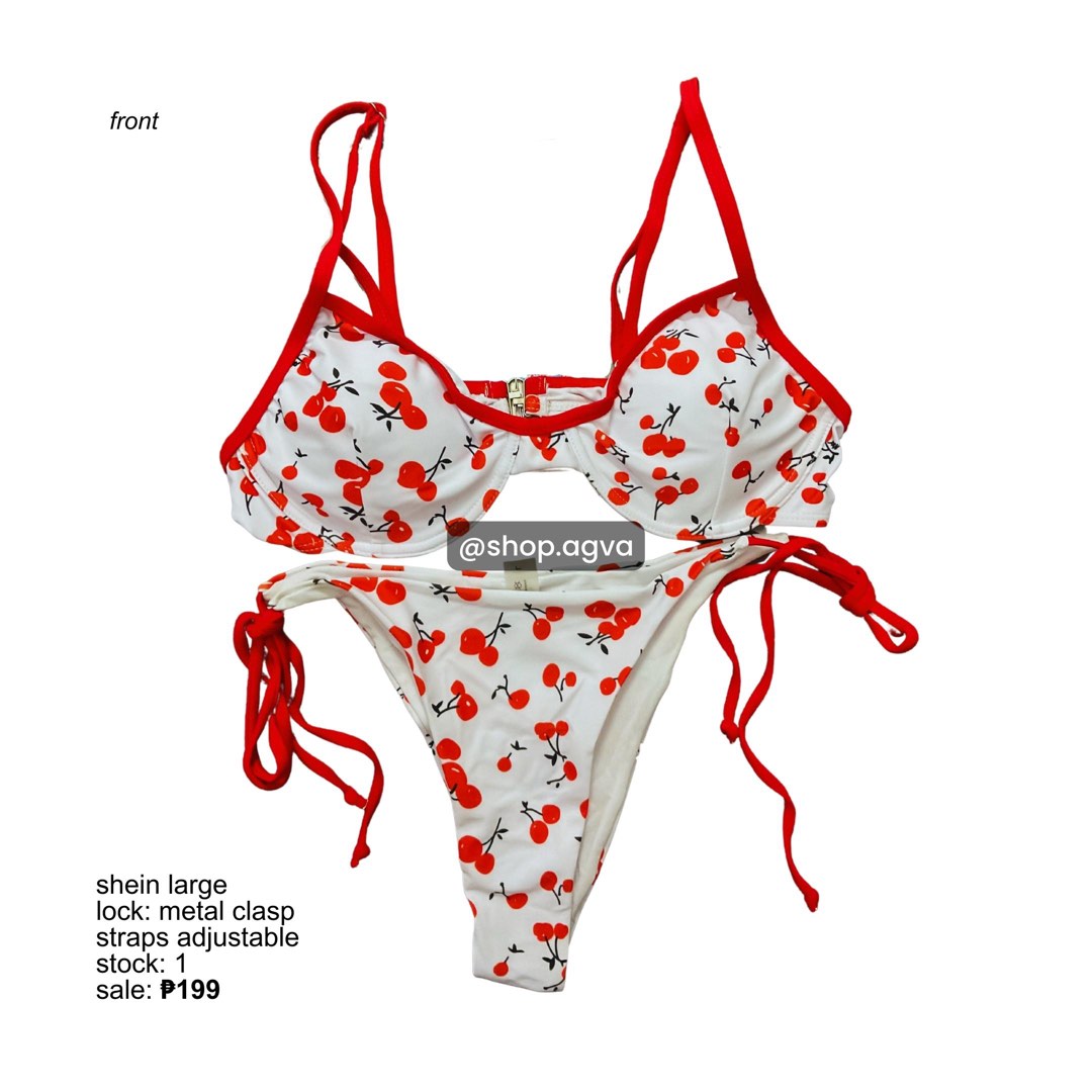 Shein Cherry Print Two Piece Bikini Women S Fashion Swimwear Bikinis