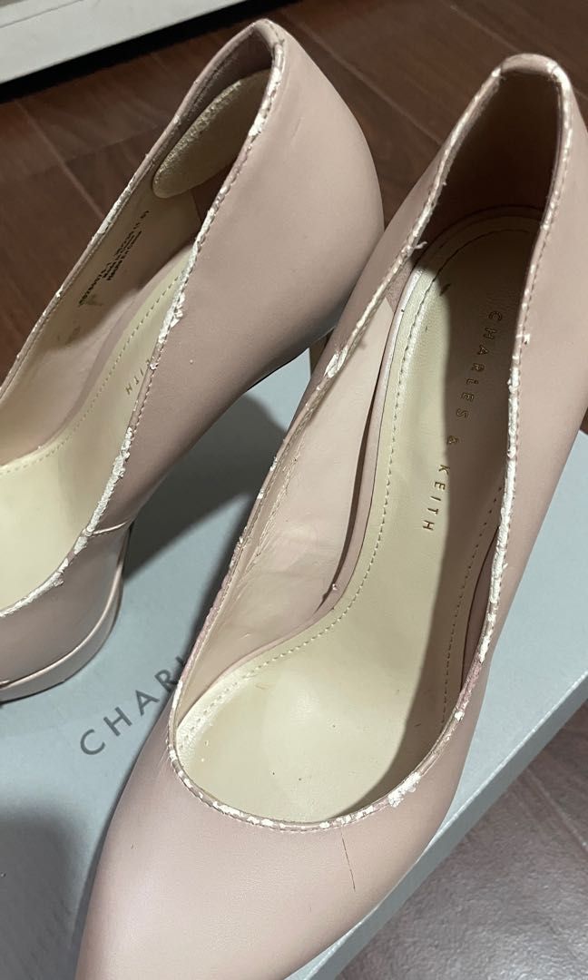 Charles Keith Nude Pointed Heels On Carousell