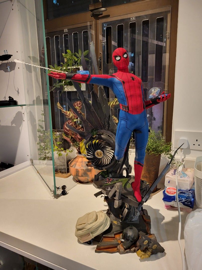 二手無盒無爛齊件 請閱讀清楚拍賣內容 Hot Toys Hottoys Spiderman 1 4 1 4 QS015b Special Edition with Bonus Part