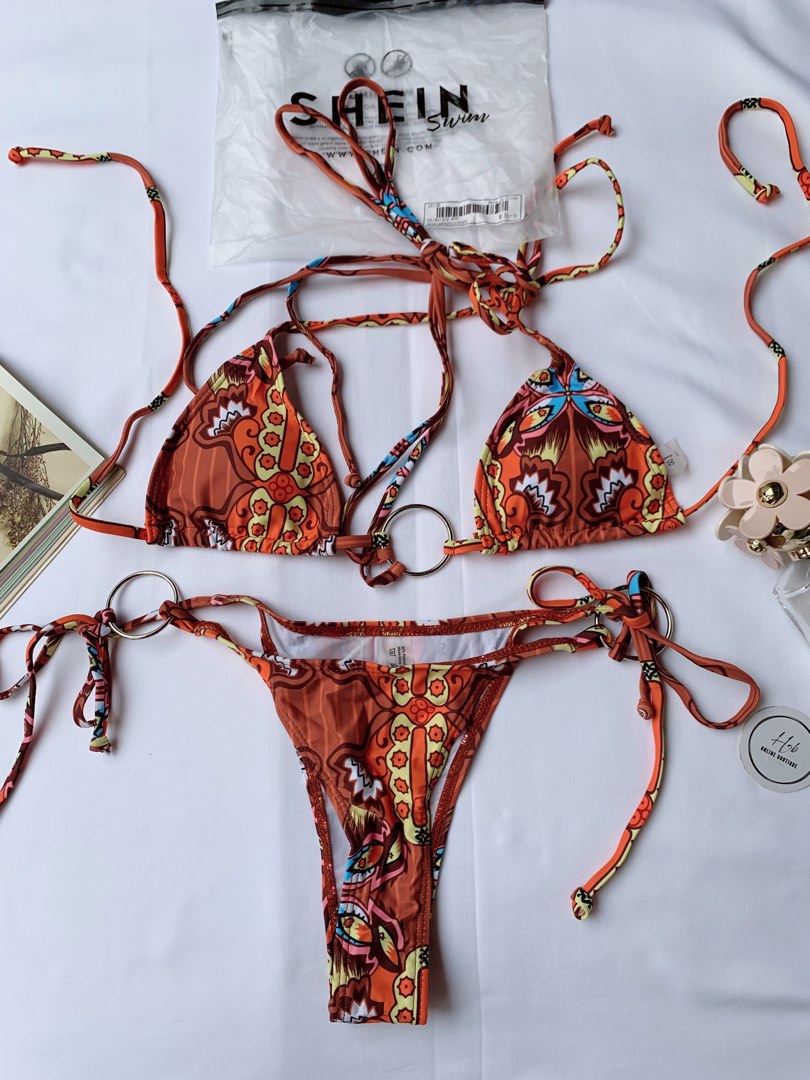 Two Piece Self Tie Bikini Swimsuit Women S Fashion Swimwear Bikinis