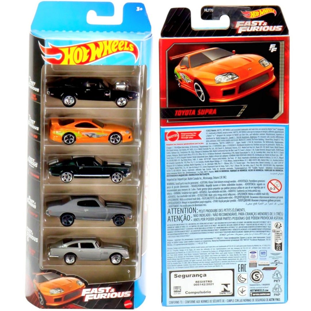 Hot Wheels Fast Furious 70 Dodge Charger R T Toyota Supra 67 Custom Mustang 70 Chevelle