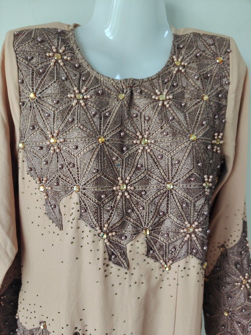 M Baju Kurung Raya Nikah Tunang Beige Nude Soft Brown Women S