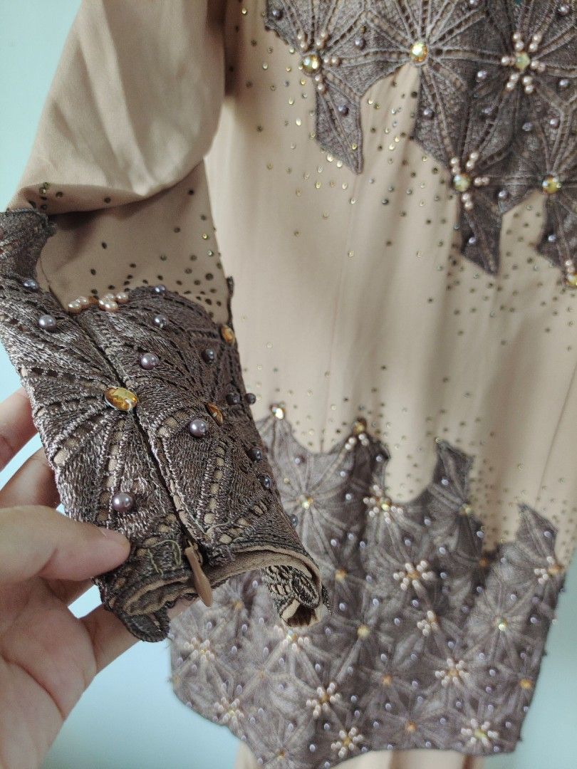 M Baju Kurung Raya Nikah Tunang Beige Nude Soft Brown Women S