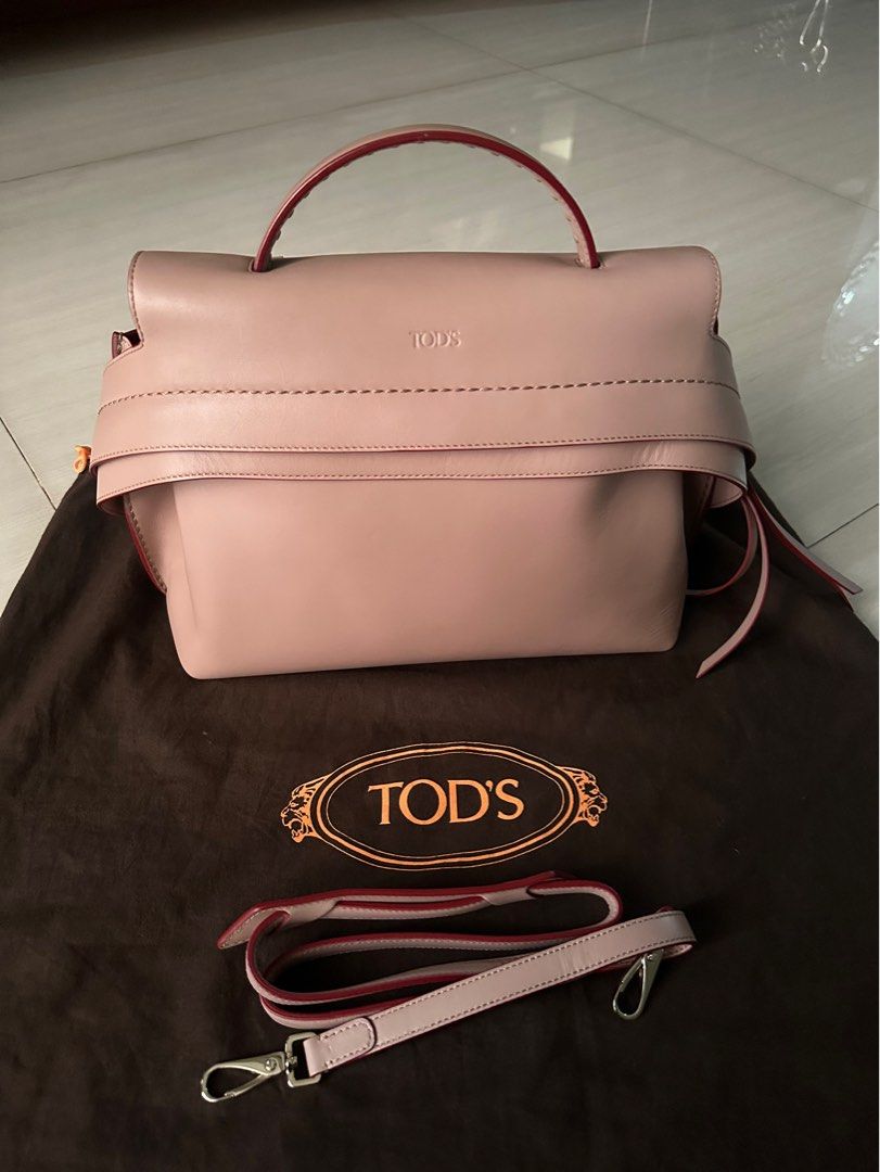 TODS Top Handle Nude Barang Mewah Tas Dompet Di Carousell