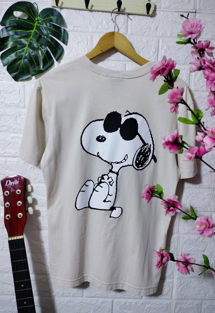 H M Peanuts Joe Cool Snoopy Nude Tshirt Men S Fashion Tops Sets Tshirts Polo Shirts On