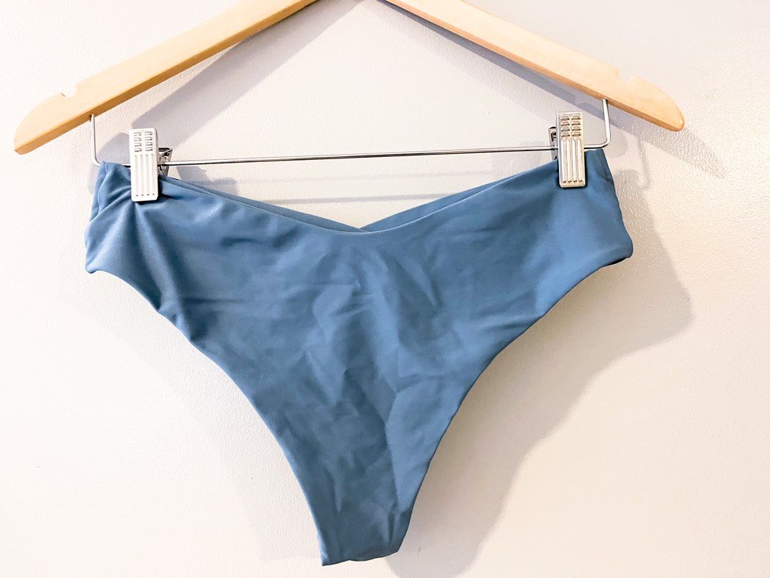 Surplice Neck Bikini Swimsuit Blue On Carousell