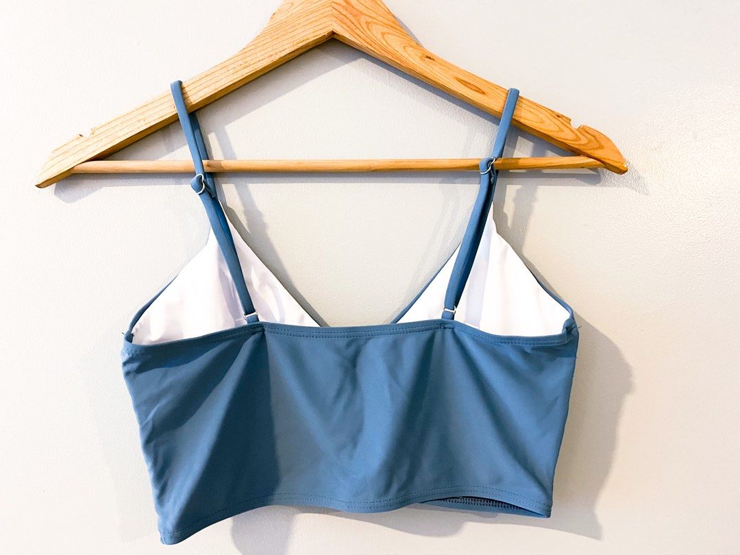 Surplice Neck Bikini Swimsuit Blue On Carousell