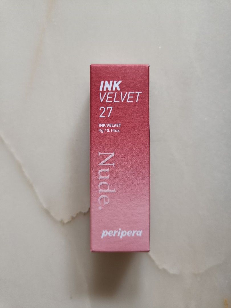 Peripera Ink Velvet Lip Tint In 27 Strawberry Nude Beauty Personal Care Face Makeup On