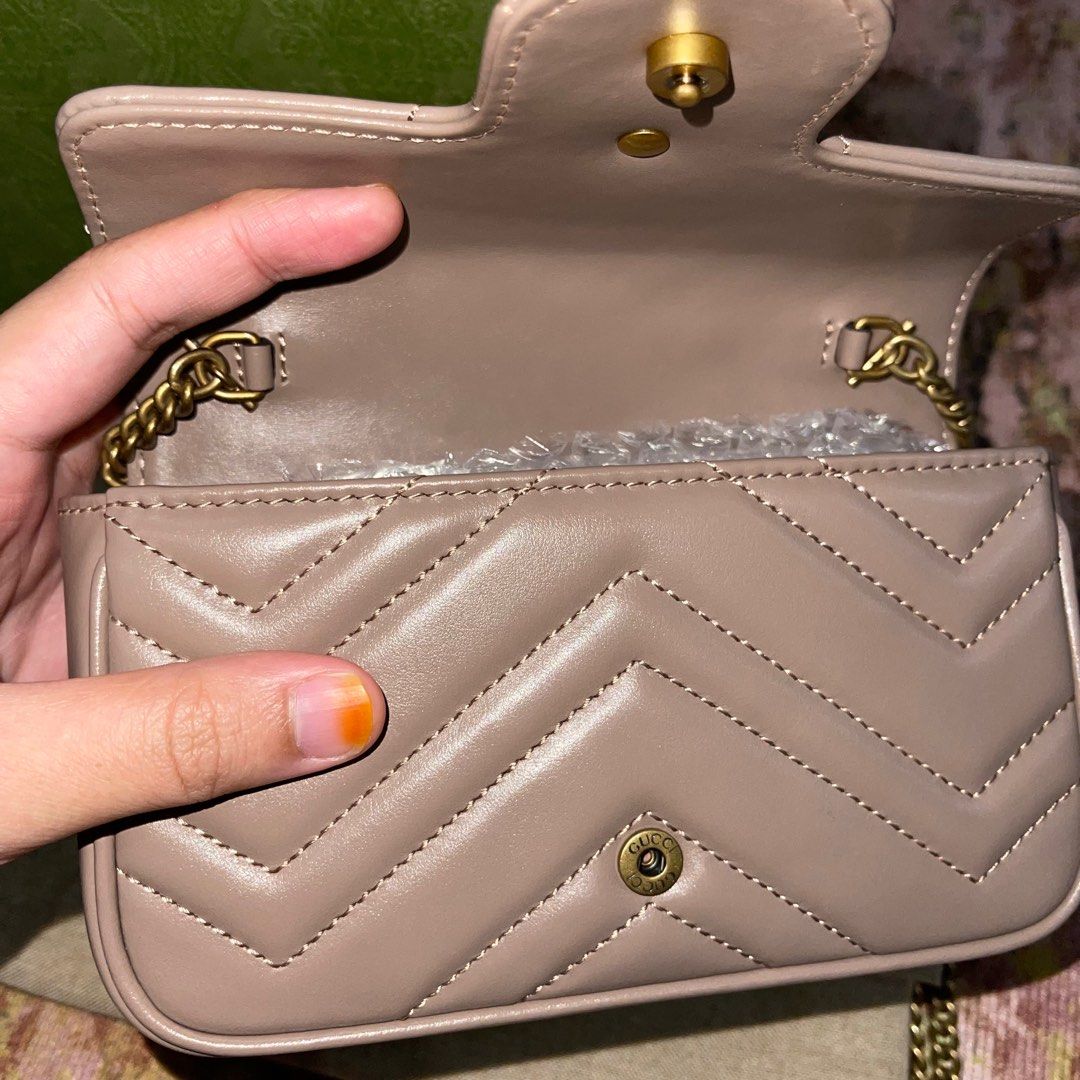 Gucci Marmont Supermini In Nude Beige Luxury Bags Wallets On Carousell