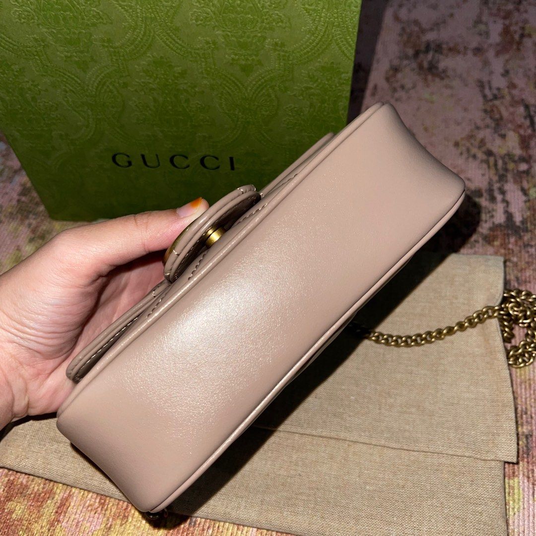Gucci Marmont Supermini In Nude Beige Luxury Bags Wallets On Carousell