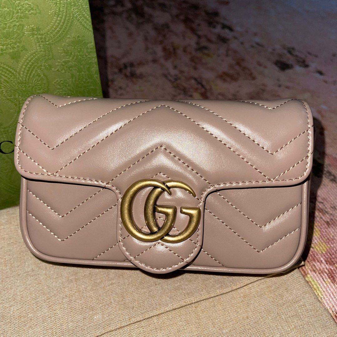 GUCCI Marmont Supermini In Nude Beige Luxury Bags Wallets On Carousell
