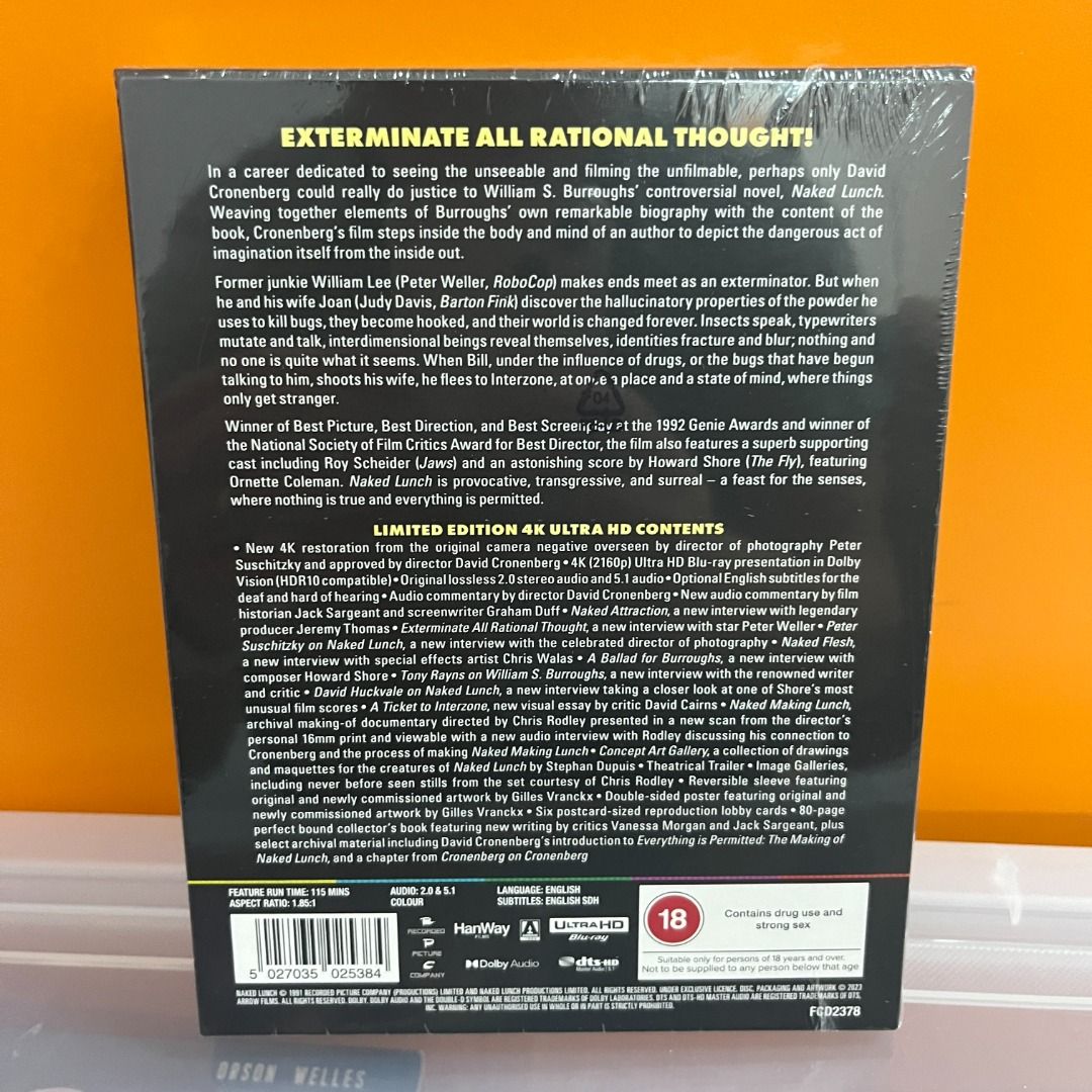 Naked Lunch K Blu ray Arrow 興趣及遊戲 音樂樂器 配件 音樂與媒體 CD 及 DVD Carousell