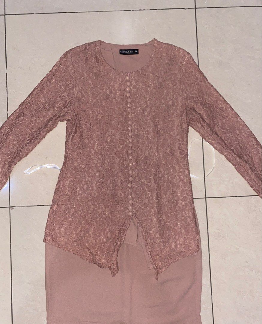 Ashura Baju Kebaya Lace Moden Set Brown Nude Women S Fashion Muslimah