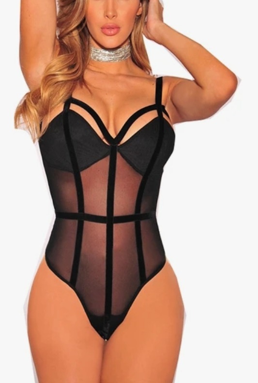 Mesh Sheer Sexy Lingerie One Piece Swimsuite On Carousell