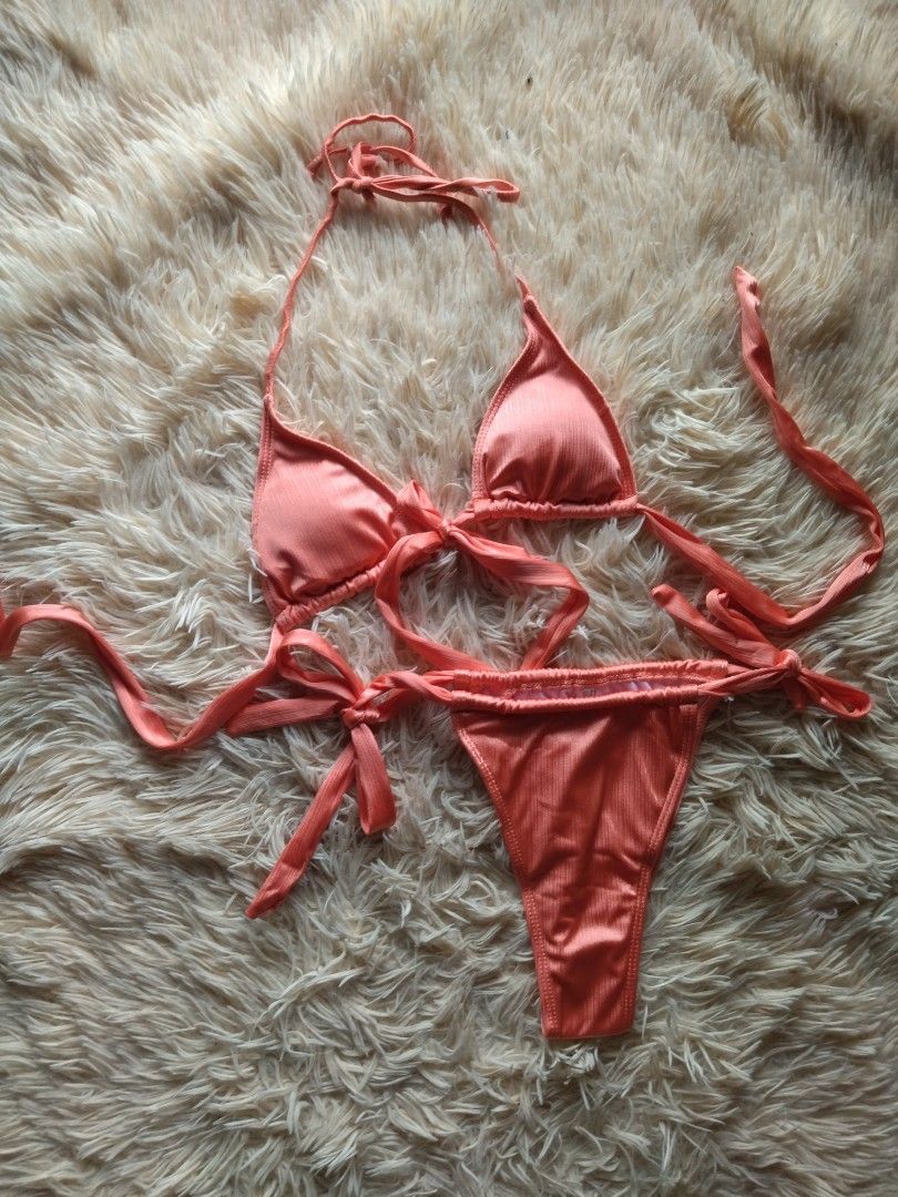 Foil Orange Micro Bikini Women S Fashion Swimwear Bikinis Swimsuits On Carousell