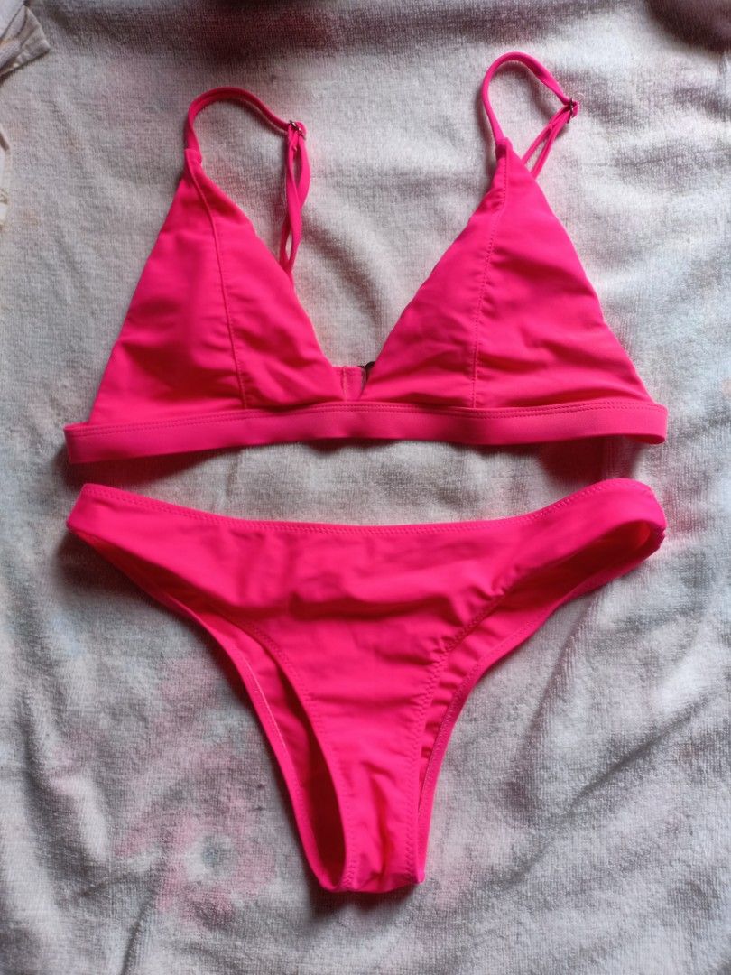 Hot Neon Pink Bikini S M Women S Fashion Swimwear Bikinis