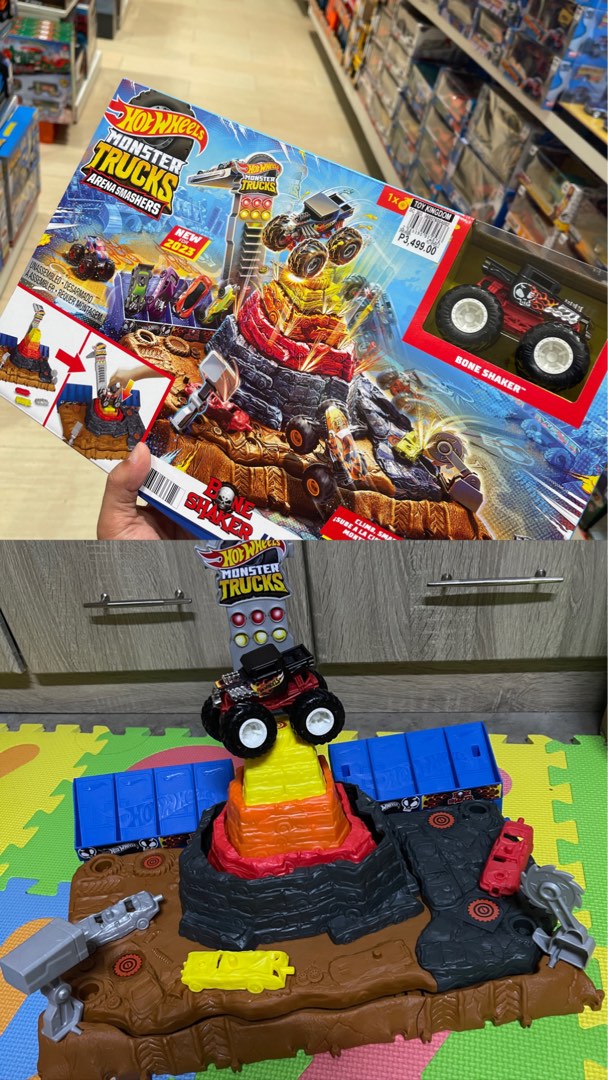 Hot Wheels Monster Trucks Arena Smashers Bone Shaker Ultimate Crush Yard Hobbies Toys