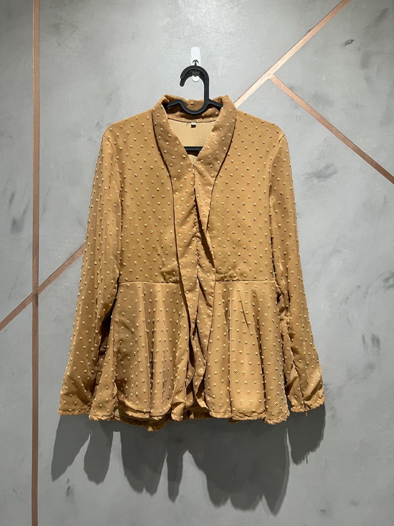 Baju Kurung Raya Top And Skirt Set In Nude Coco Brown Women S Fashion Muslimah Fashion Baju