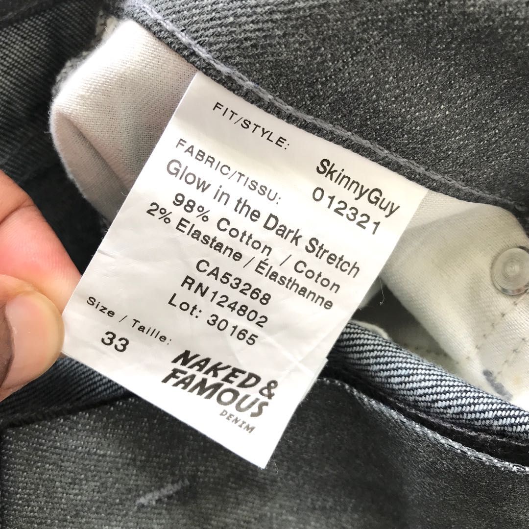 Naked Famous Skinny Guy Glow In The Dark Denim Men S Fashion