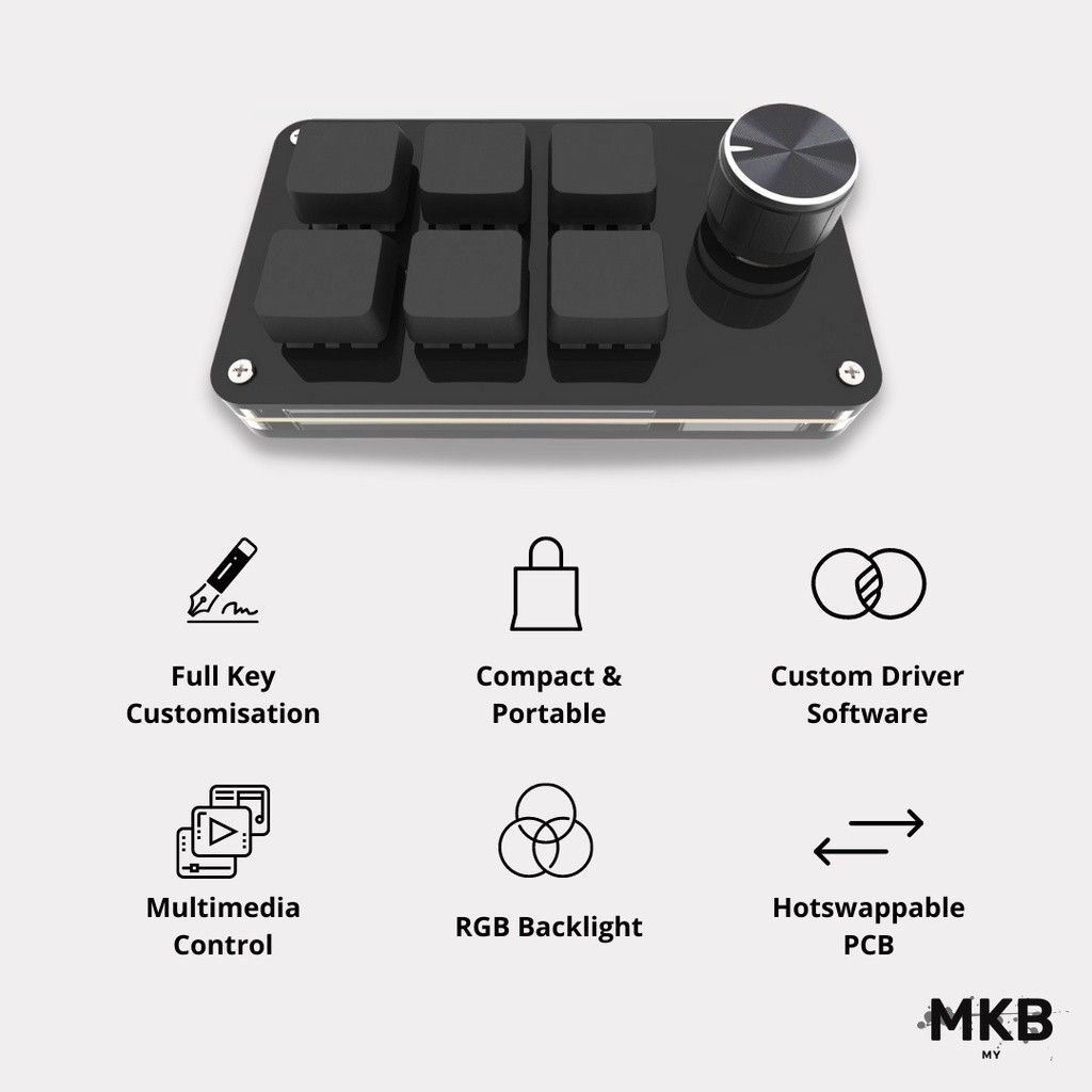 Ax Rgb Mechanical Macropad Numpad Assembled Kit Hot Swap All Keys Customisation Custom Driver