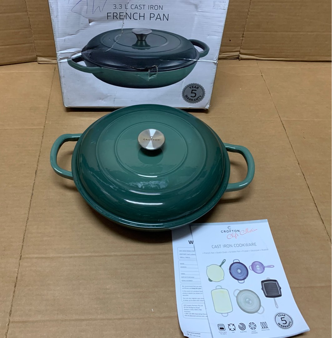 Crofton Chef S Collection L Cast Iron French Pan Green Furniture