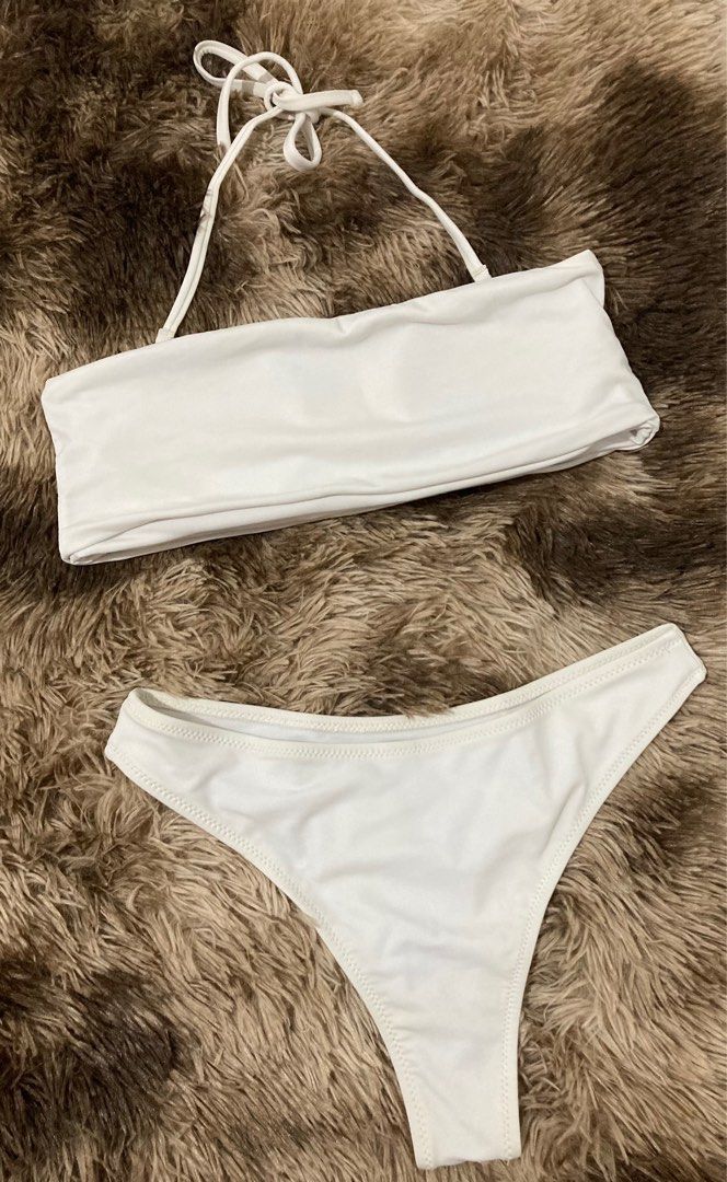 Pc Bikini Set White Bikini Pc White Swimsuit Set On Carousell