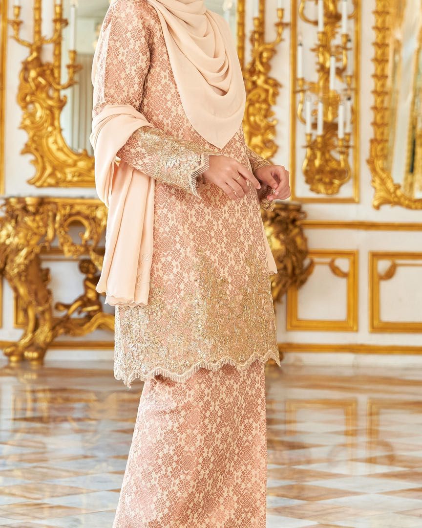 Baju Kurung Lace Songket Nude Mcc Muslimah Clothing Women S