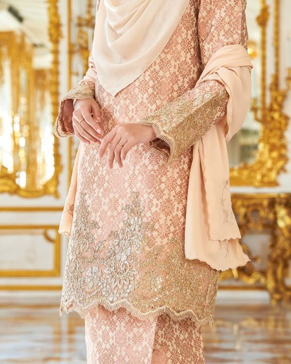 Baju Kurung Lace Songket Nude Mcc Muslimah Clothing Women S