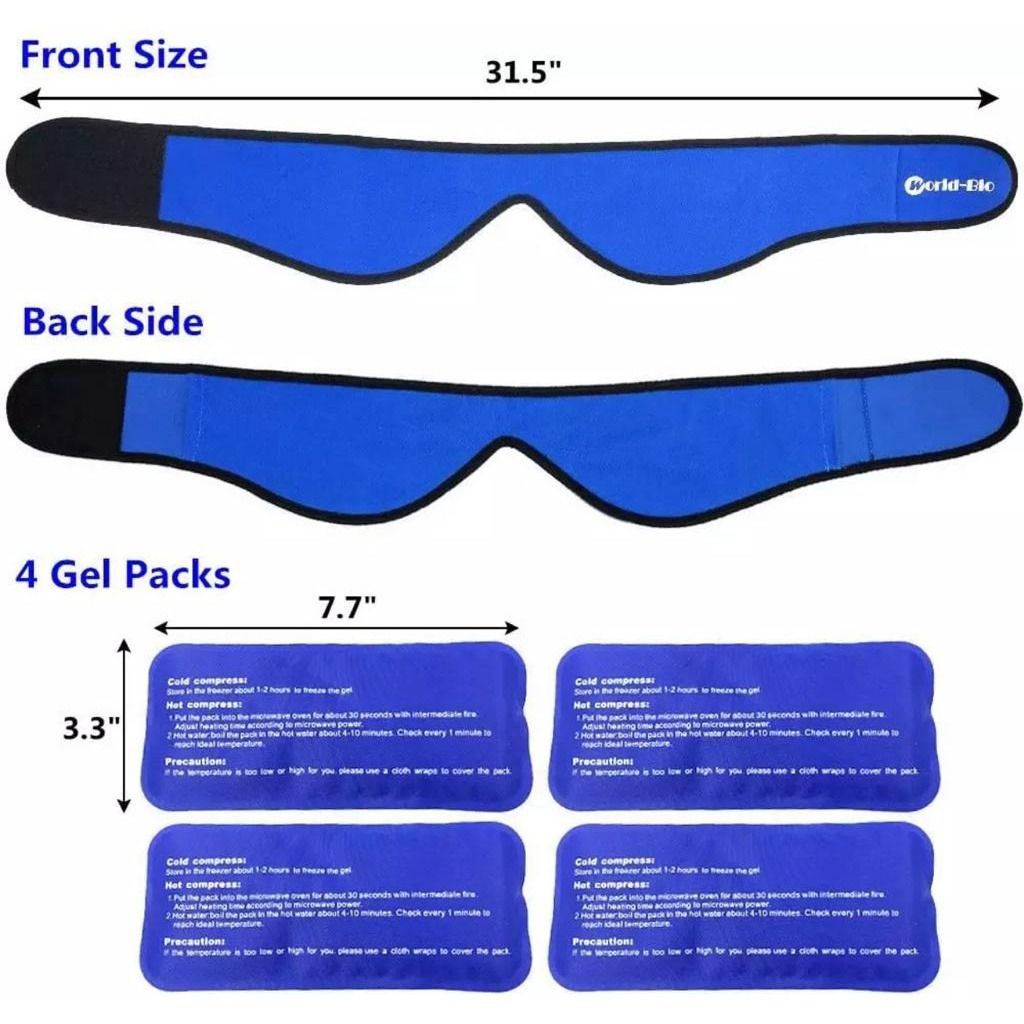 Migraines Relief Headache Relieve Ice Pack Wrap Reusable Head Pack Relief Gel Pack Hot Cold