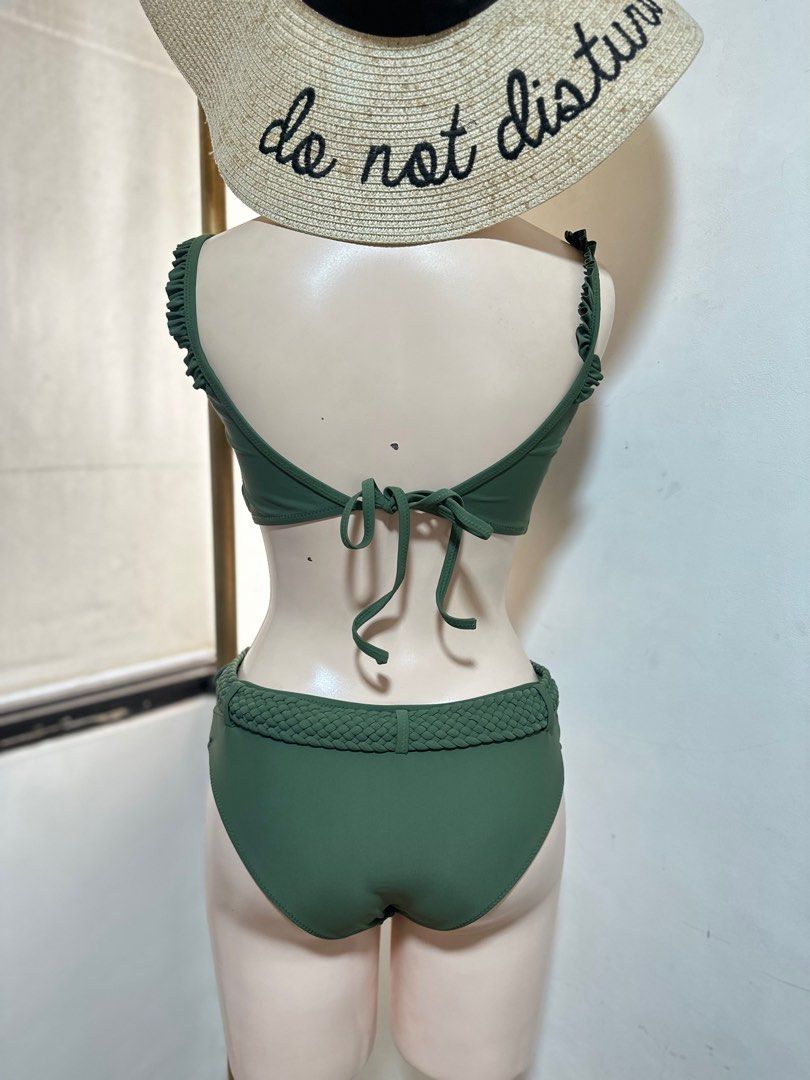 SHEIN Army Green Braided Bikini Two Piece Swimsuit Summer Swimwear