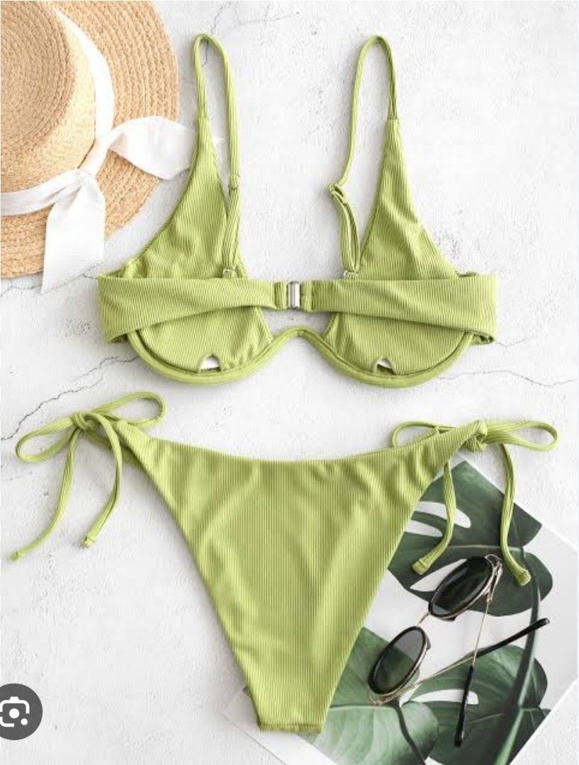 Zaful Monowire Ribbed Textured Bikini On Carousell