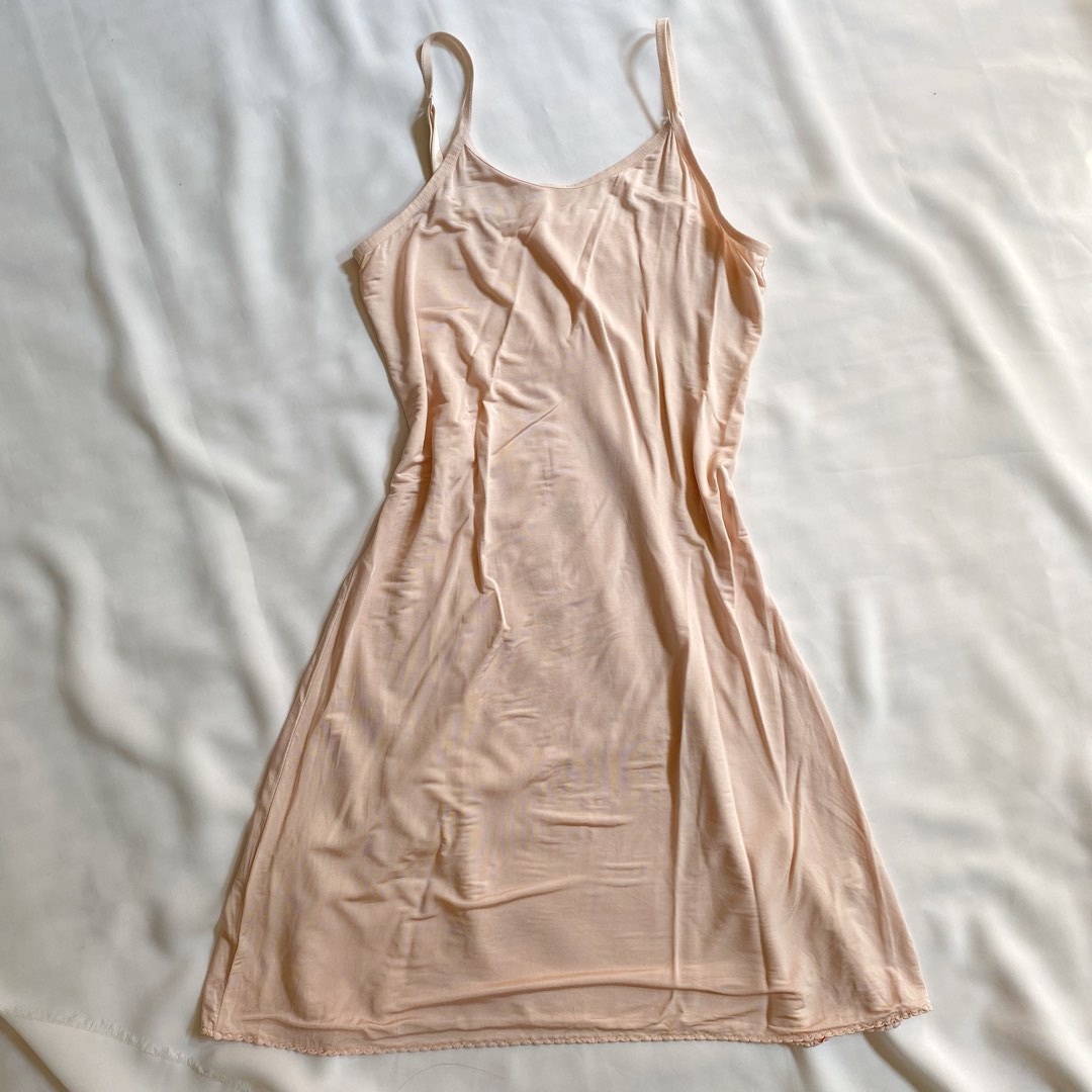 Basic Lingerie Sleepwear Baju Tidur Peach Fesyen Wanita Pakaian