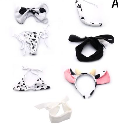 Cow Sexy Cosplay Costume Maid Swimsuit Anime Bikini Set Bra And Panty Stocking Women S Fashion