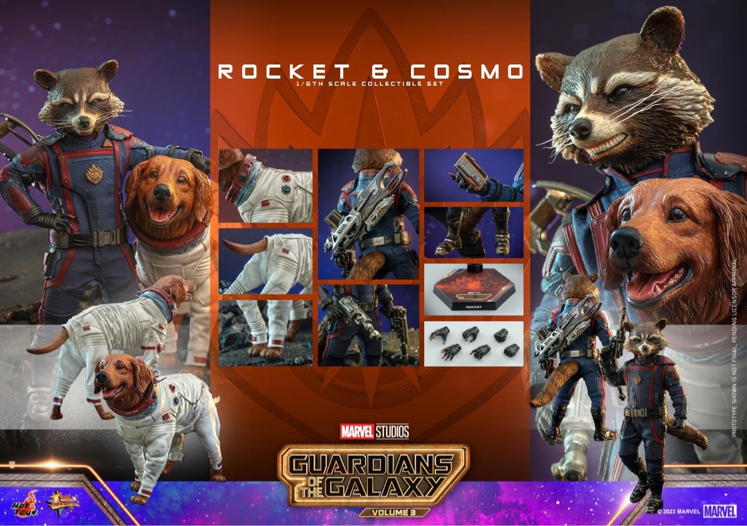Hot Toys MMS708 Guardians Of The Galaxy Vol 3 Rocket And Cosmo Hobbies Toys Toys Games