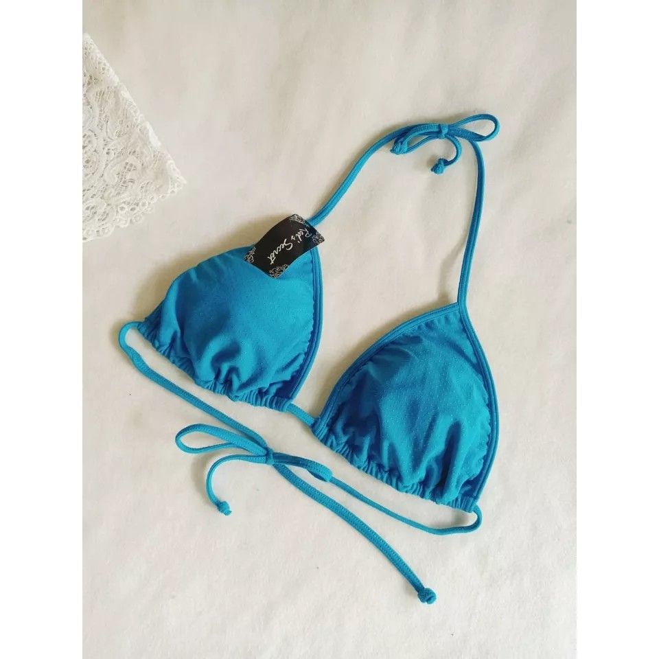 Bk R Xo Biru Langit Bintik Bikini Segitiga Dengan Cup Busa Selip