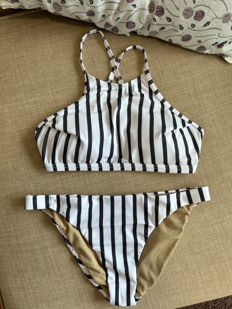 Decathlon Striped Bikini Swimsuit Set Women S Fashion Swimwear