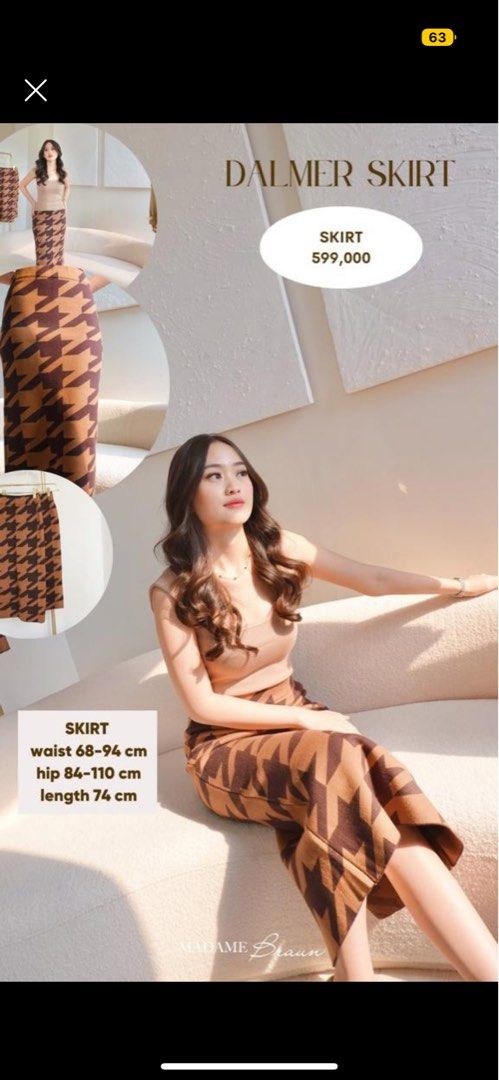 Madame Braun Dalmer Skirt Bronze Behavior Behaviour Coklat Nude Krem