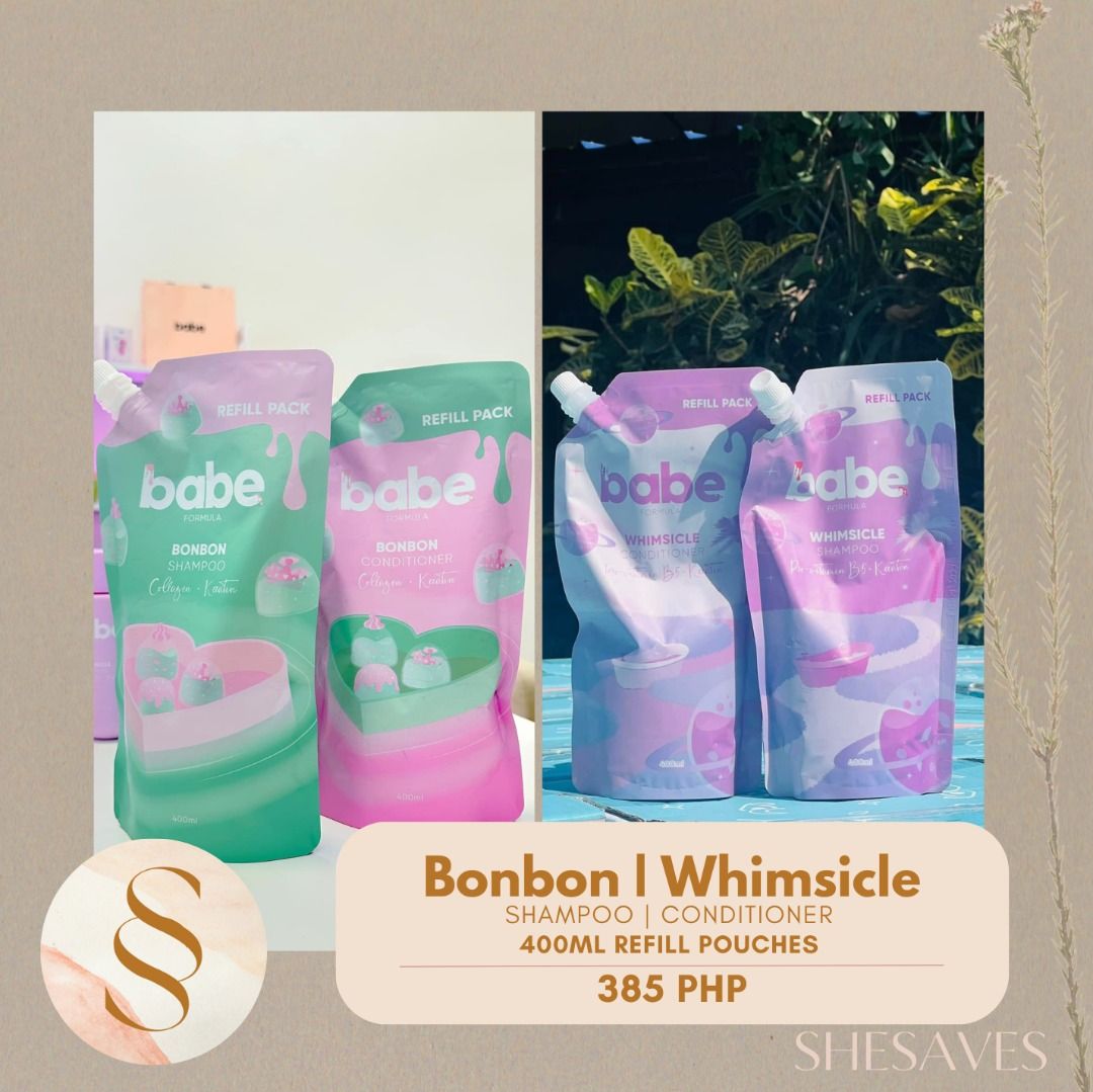 Babe Formula Bonbon Whimsicle Ml Refill Pouches Shampoo Conditioner Beauty Personal Care